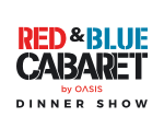 Adults Exclusive entertainment Red & Blue Cabaret Logo The Sian Ka'an at The Pyramid