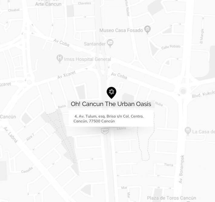 Mapa de Ubicacion del hotel Oh! Cancun The Urban Oasis Mapa de Ubicacion del hotel Oh! Cancun The Urban Oasis